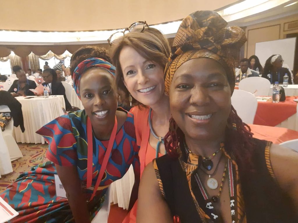 Angelina with Conference Co-Chairs: Simiso Sokhela and Fiona Cresswell